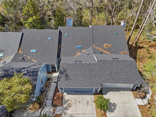 an aerial view of a house