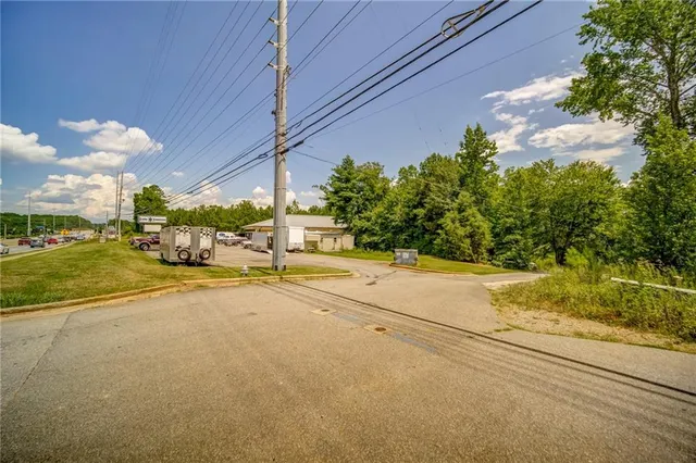 a view of street with houses