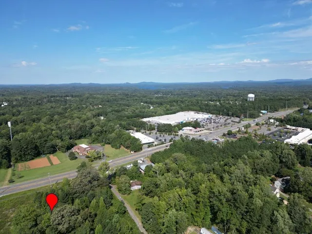 a view of a yard with plants and a small yard