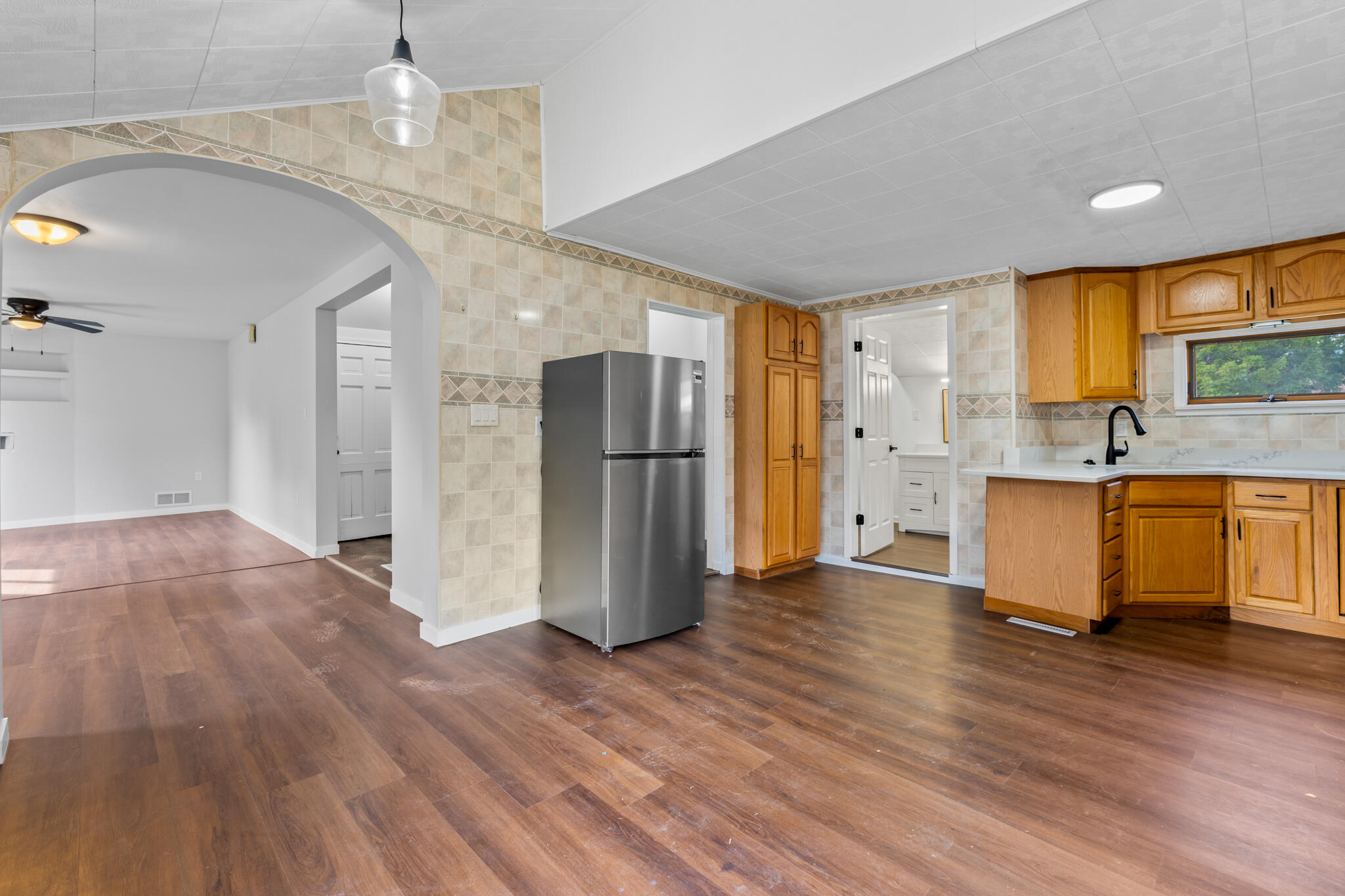 W9526 Clinton Street Darien, WI 53114 - Photo 7 of 27 Open Kitchen and Living Room