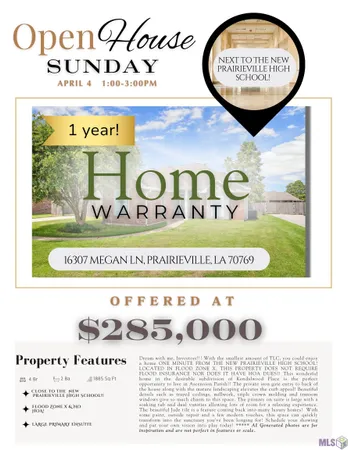 $285,000 | 16307 Megan Lane, Prairieville, LA 70769