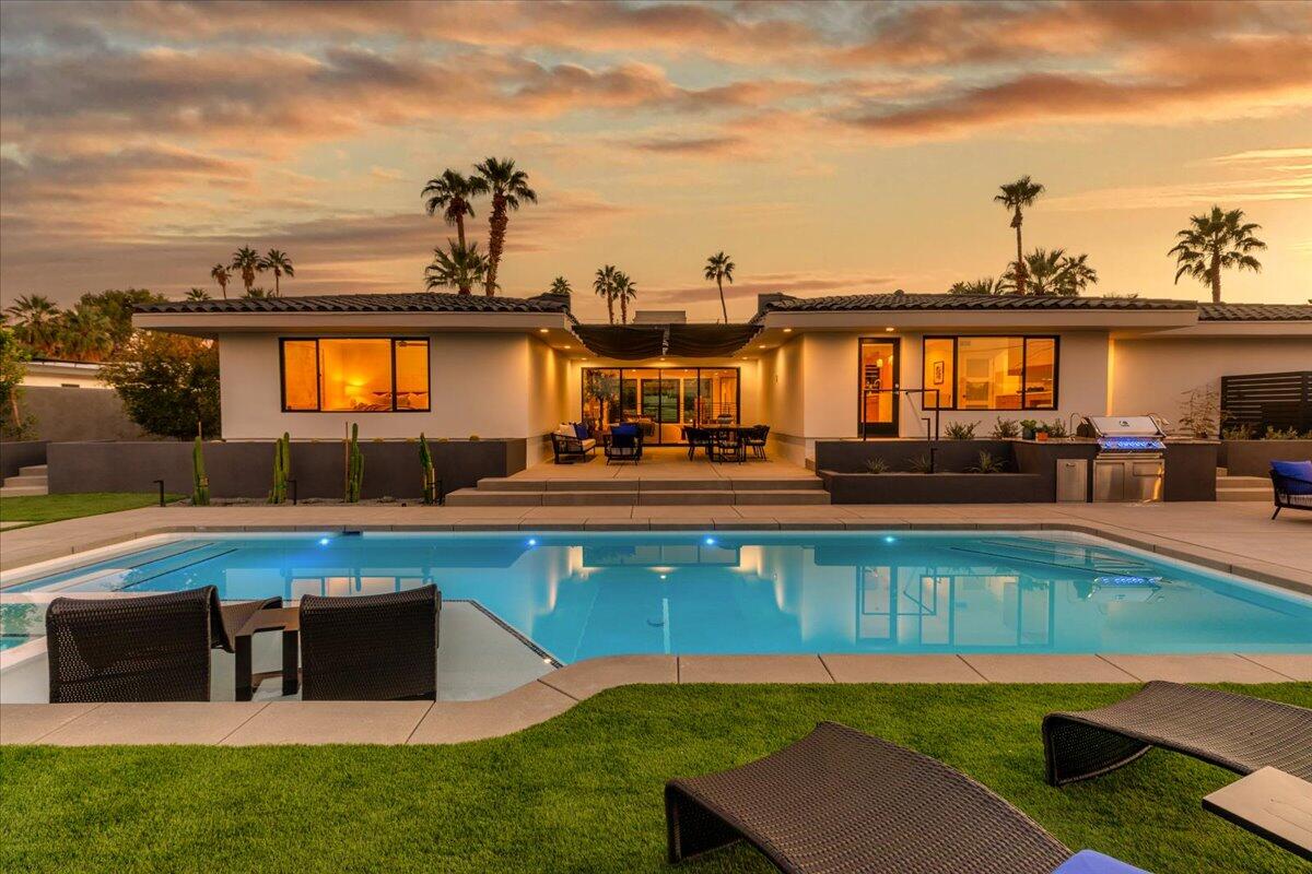 73306 Juniper Street Palm Desert, CA 92260 - Photo 51 of 79 51-Back of Home at Twilight