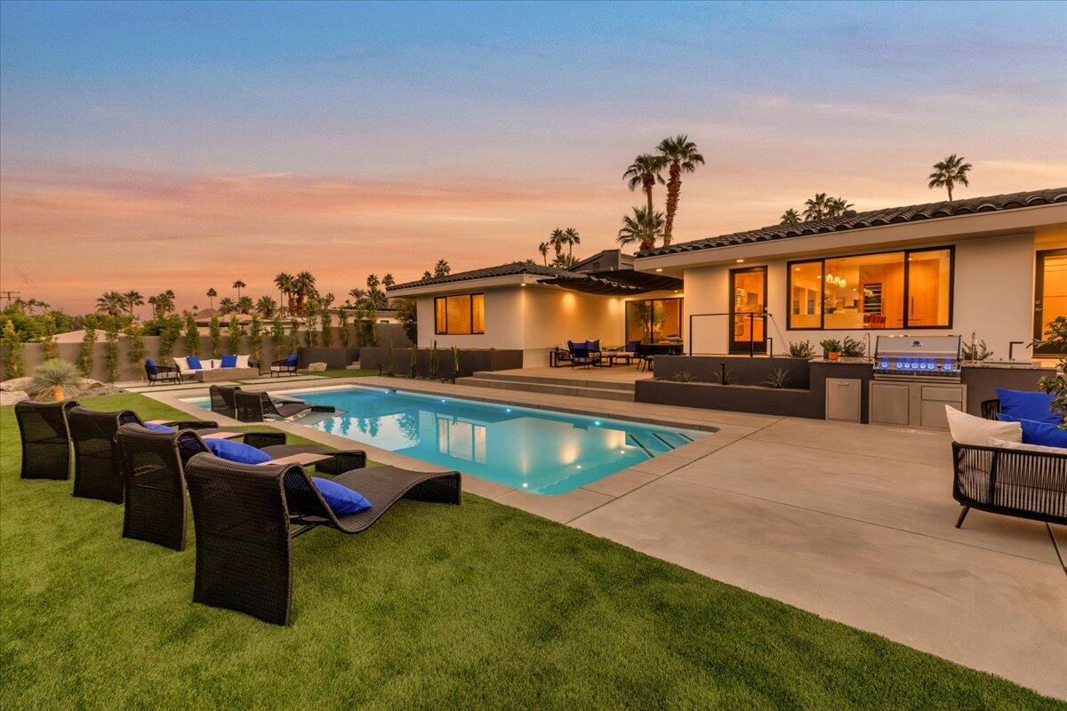 73306 Juniper Street Palm Desert, CA 92260 - Photo 53 of 79 53-Back View at Twilight