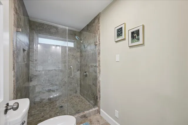 a bathroom with a shower