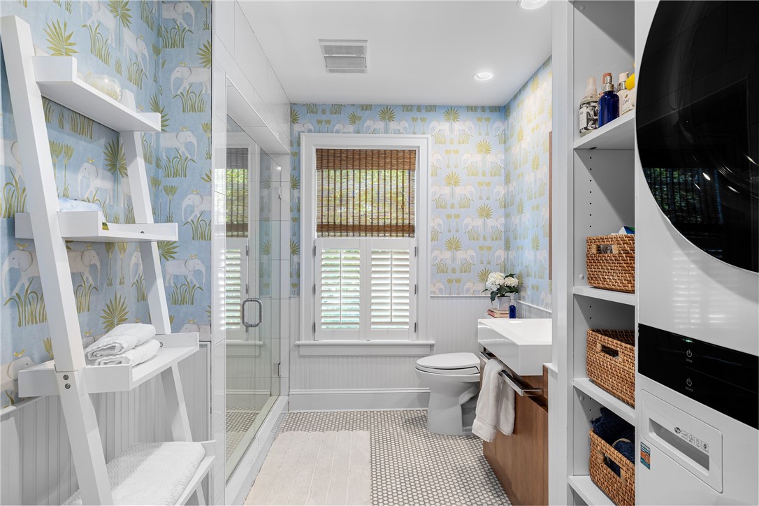 100 Longfellow Road Jamestown, RI 02835 - Photo 35 of 50 Hall guest bathroom has an additional washer & dryer