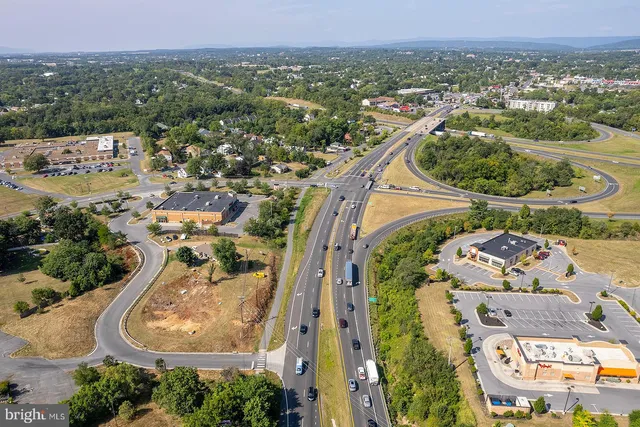 an aerial view of a city