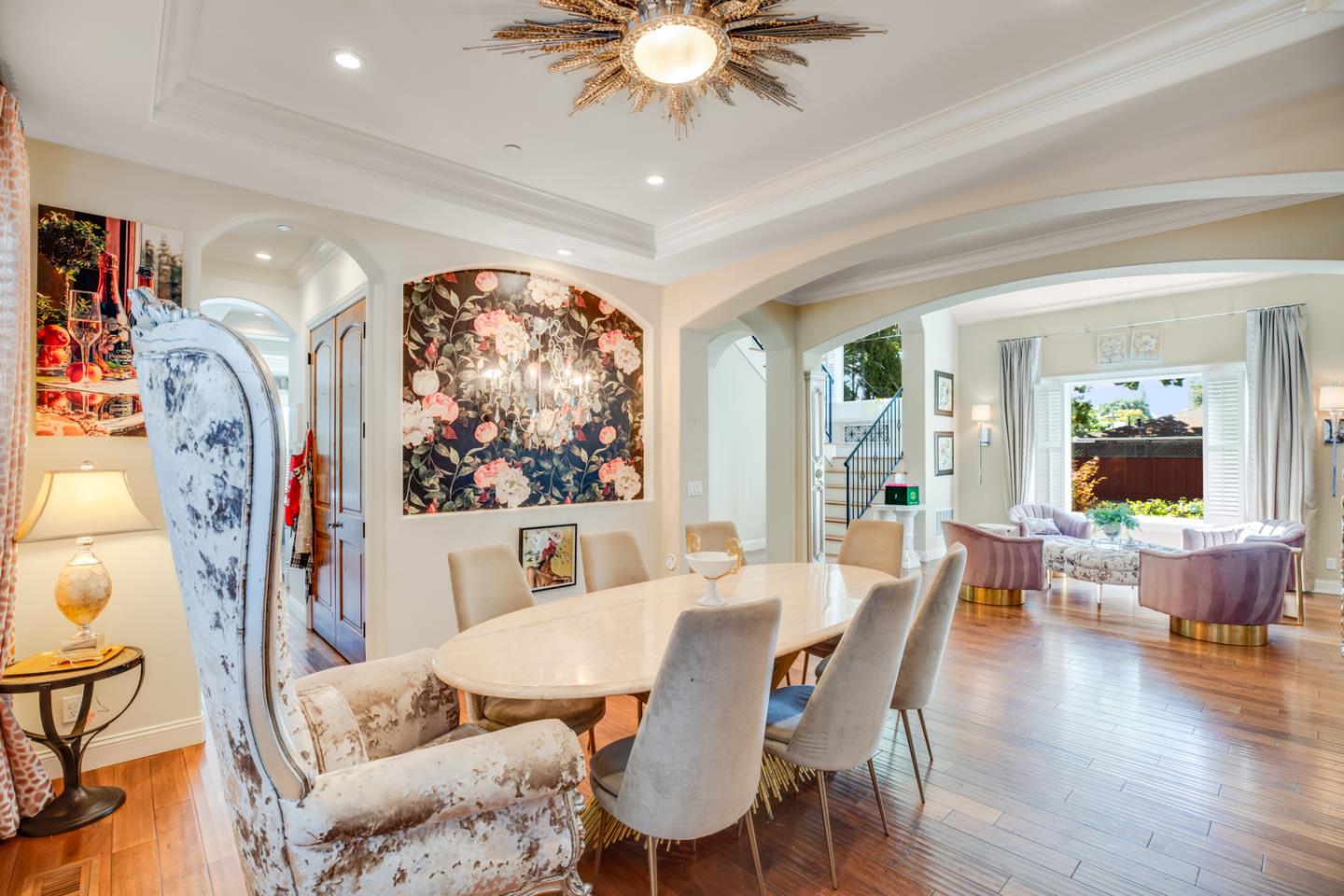 2446 Cherry Avenue San Jose, CA 95125 - Photo 13 of 49 a view of a dining room with furniture chandelier and wooden floor