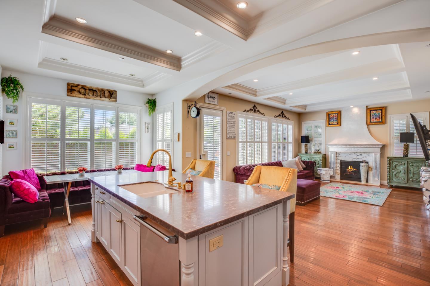 2446 Cherry Avenue San Jose, CA 95125 - Photo 16 of 49 a open kitchen with stainless steel appliances granite countertop a sink a stove and a living room with furniture
