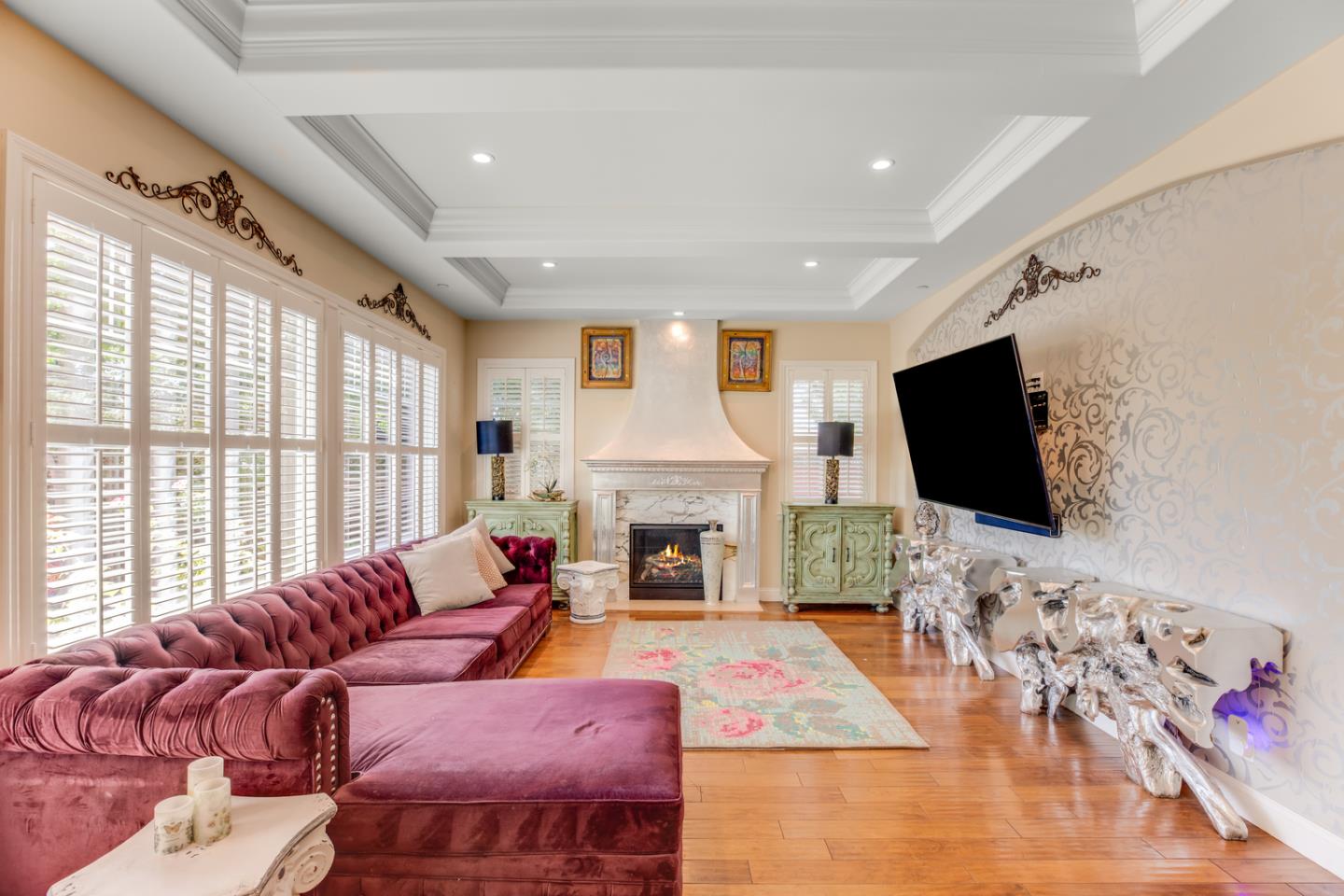 2446 Cherry Avenue San Jose, CA 95125 - Photo 26 of 49 a living room with furniture a flat screen tv and a fireplace