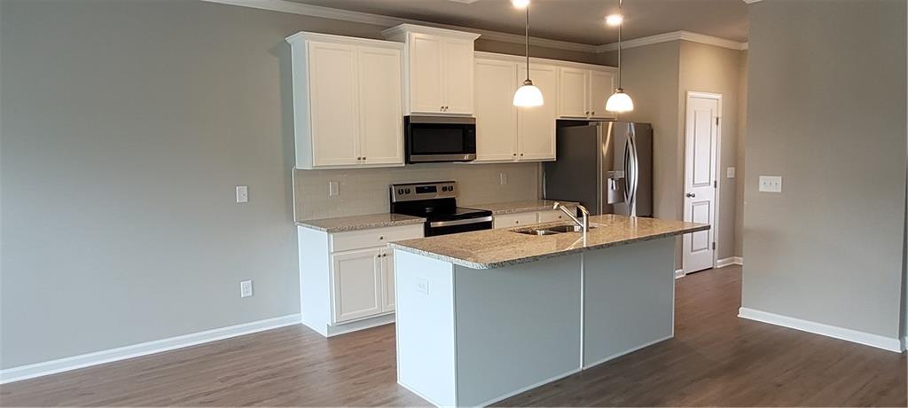 5141 Fox Den Road Oakwood, GA 30566 - Photo 10 of 29 a kitchen with granite countertop a sink and a microwave