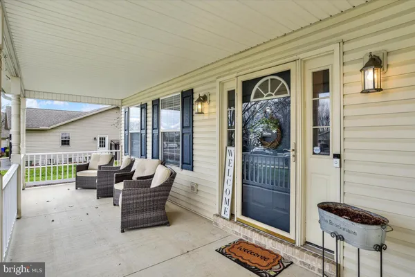 a outdoor living space with furniture