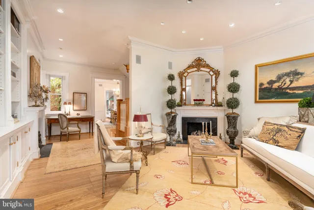 a view of a living room and dining room