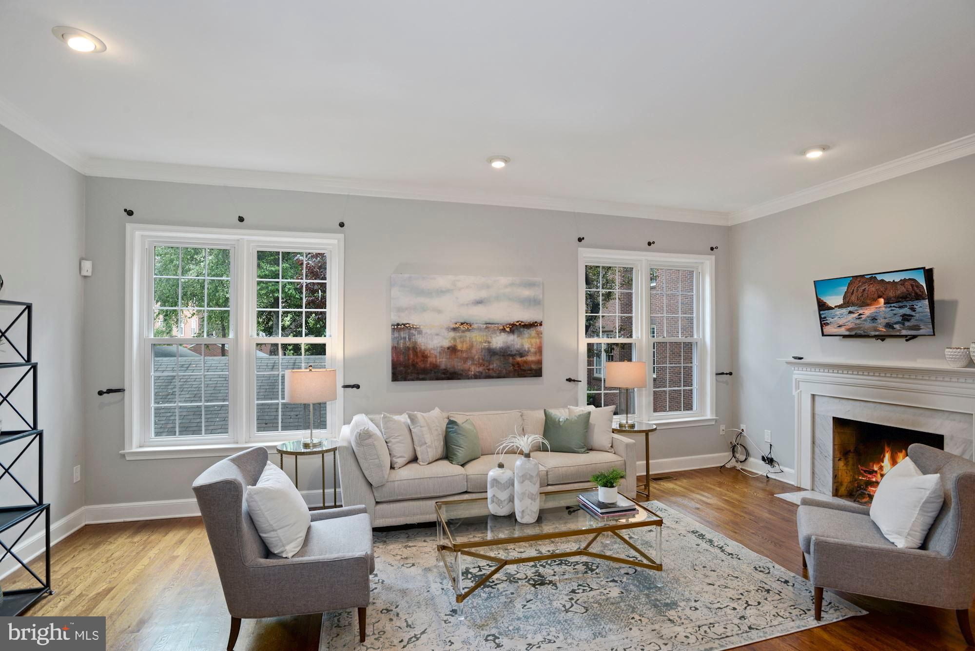 3644 Reservoir Road Northwest Washington, DC 20007 - Photo 8 of 27 Living room with wood burning fireplace