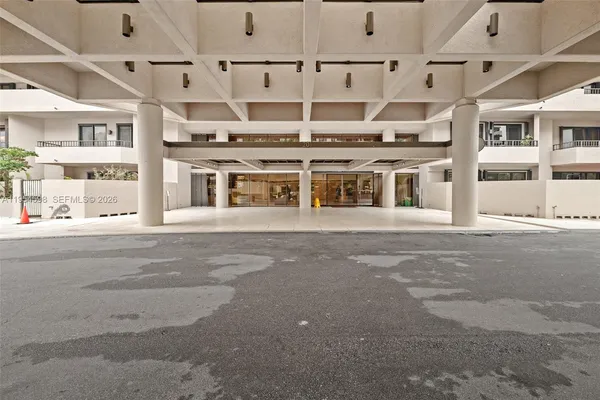 a large building with a street