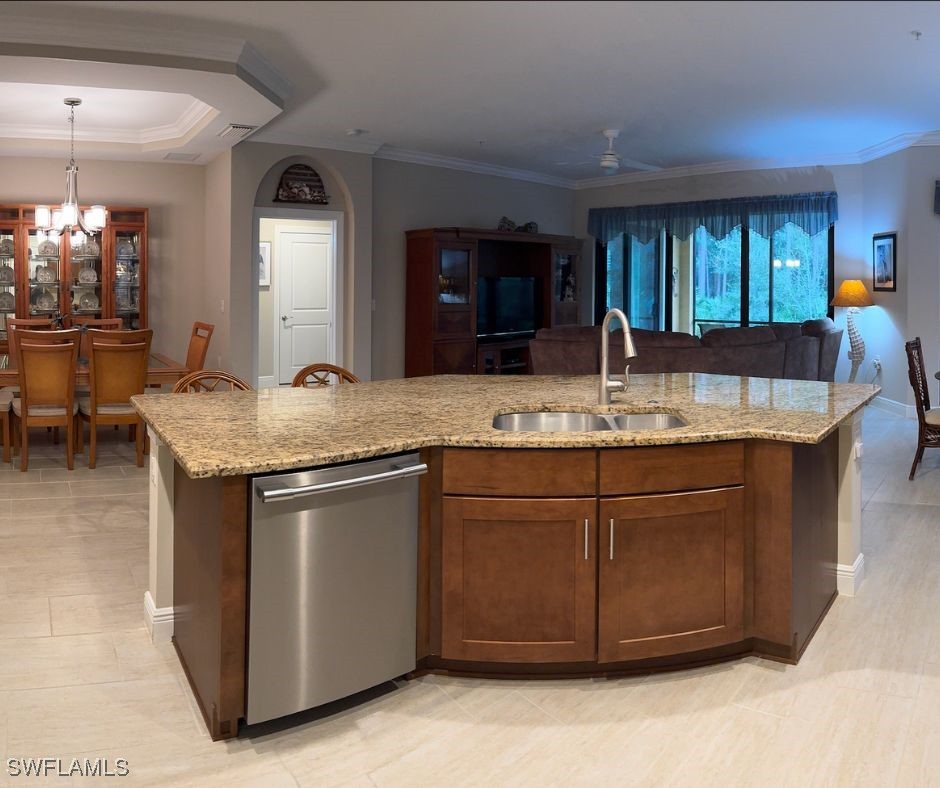 10459 Casella Way, Unit 102 Fort Myers, FL 33913 - Photo 9 of 29 a view of kitchen island granite countertop living room
