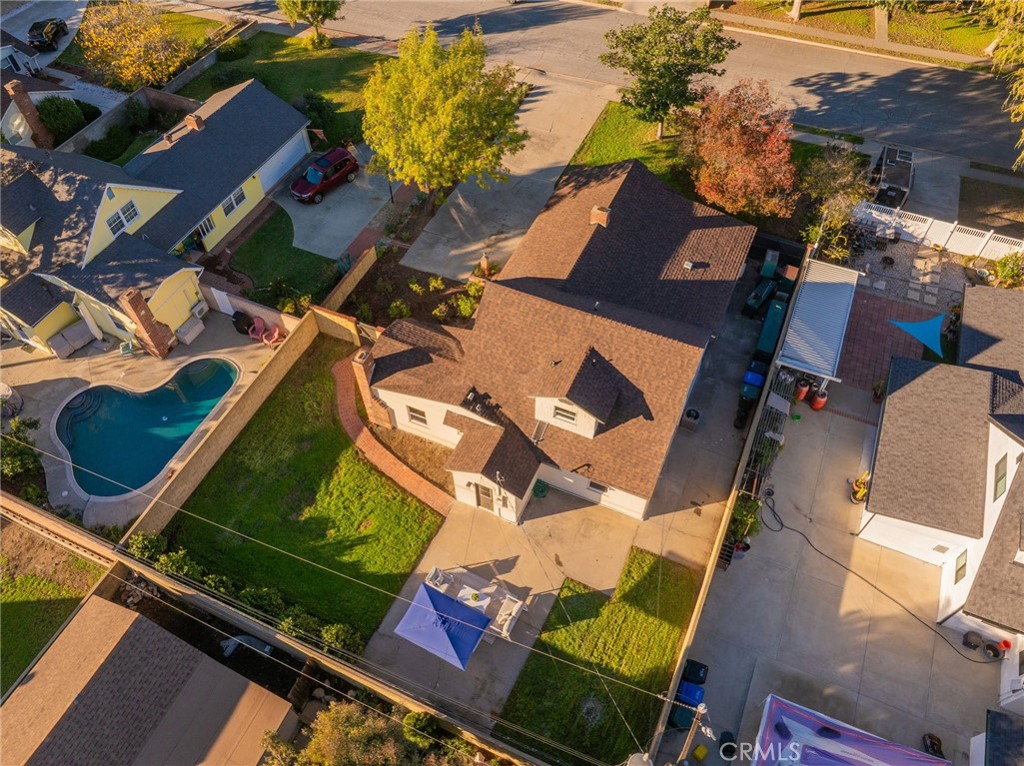 838 East Ada Avenue Glendora, CA 91741 - Photo 39 of 48 an aerial view of a house with a garden and lake view