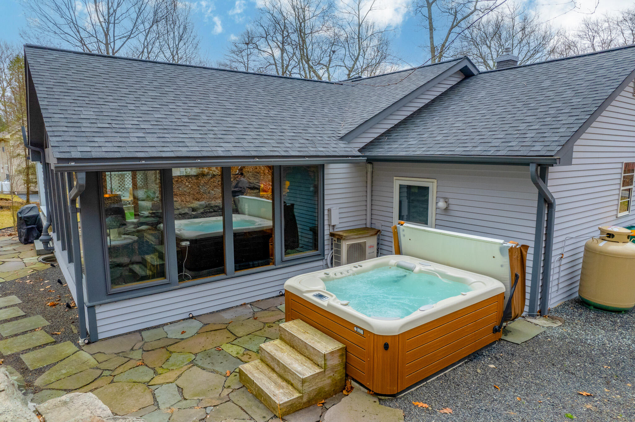321 Orchard Road Swiftwater, PA 18370 - Photo 6 of 62 Exterior Hot Tub View