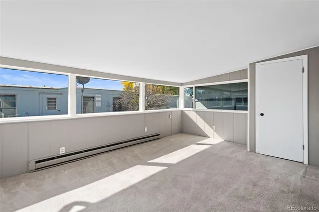 a living room with a large window