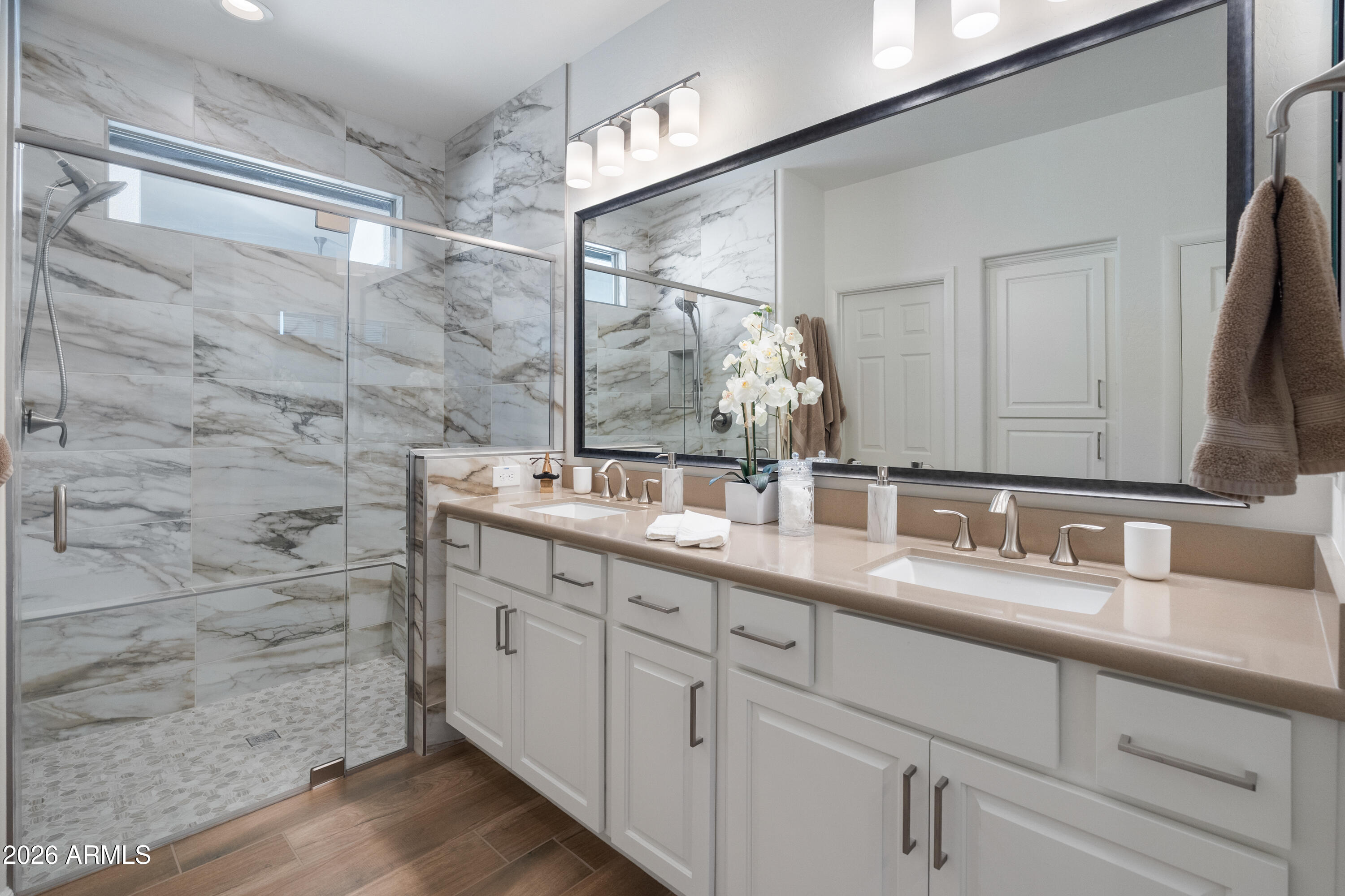 17840 East Paria Canyon Drive Rio Verde, AZ 85263 - Photo 5 of 10 a bathroom with a double vanity sink and a mirror