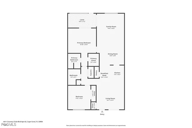 $214,900 | 4411 Country Club Boulevard, Unit A2, Cape Coral, FL 33904