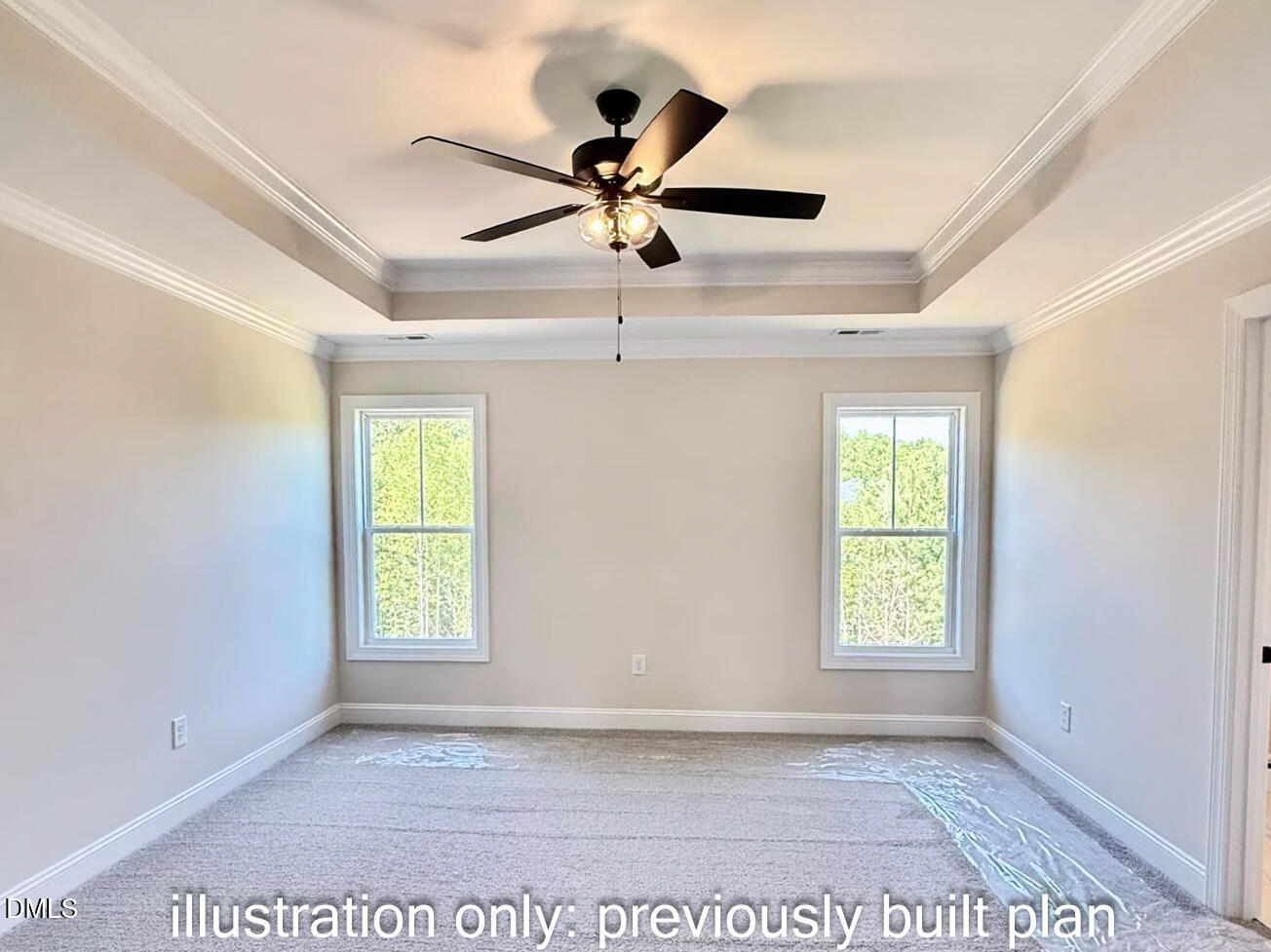 2280 Peachtree Hills Road Spring Hope, NC 27882 - Photo 12 of 20 a view of empty room with wooden floor and fan