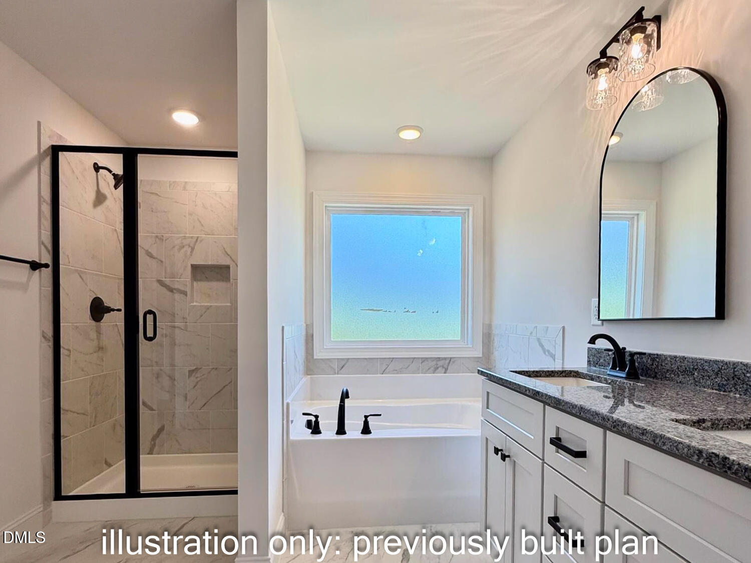 2280 Peachtree Hills Road Spring Hope, NC 27882 - Photo 13 of 20 a bathroom with a granite countertop sink mirror bathtub and shower