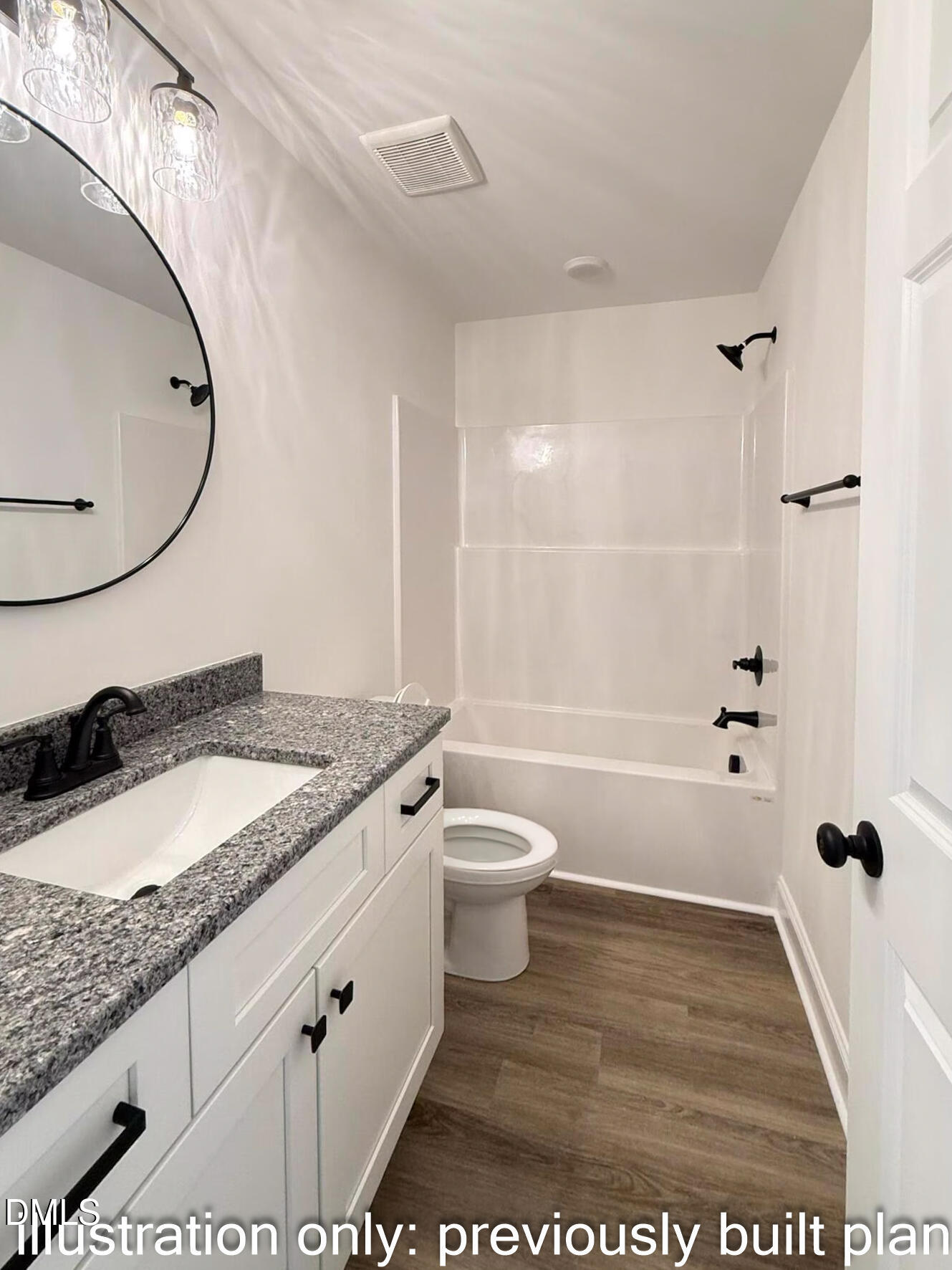 2280 Peachtree Hills Road Spring Hope, NC 27882 - Photo 16 of 20 a bathroom with a granite countertop sink a toilet and shower