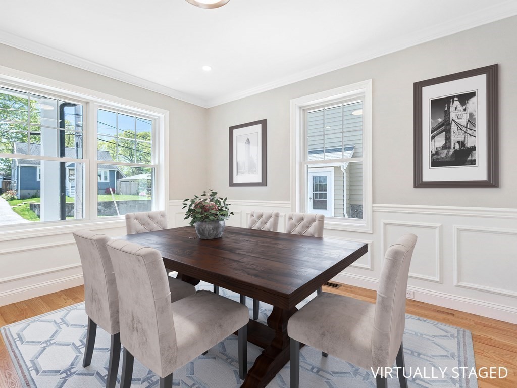 125 Thornton Road Waltham, MA 02453 - Photo 18 of 42 a view of a dining room with furniture window and outside view