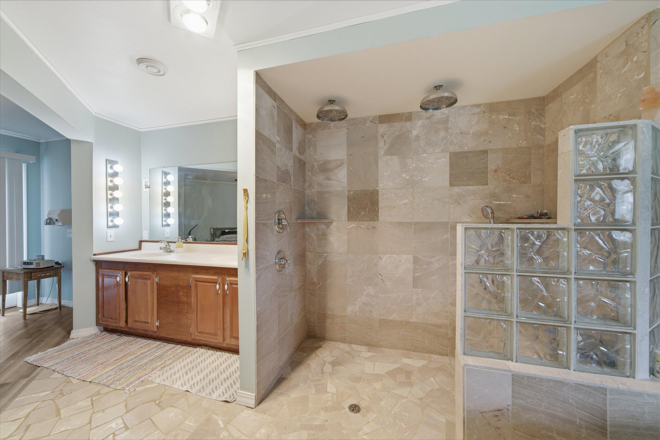 1679 Old Bridge Road Auburn, WI 53010 - Photo 25 of 52 Marble floor and 2 shower heads