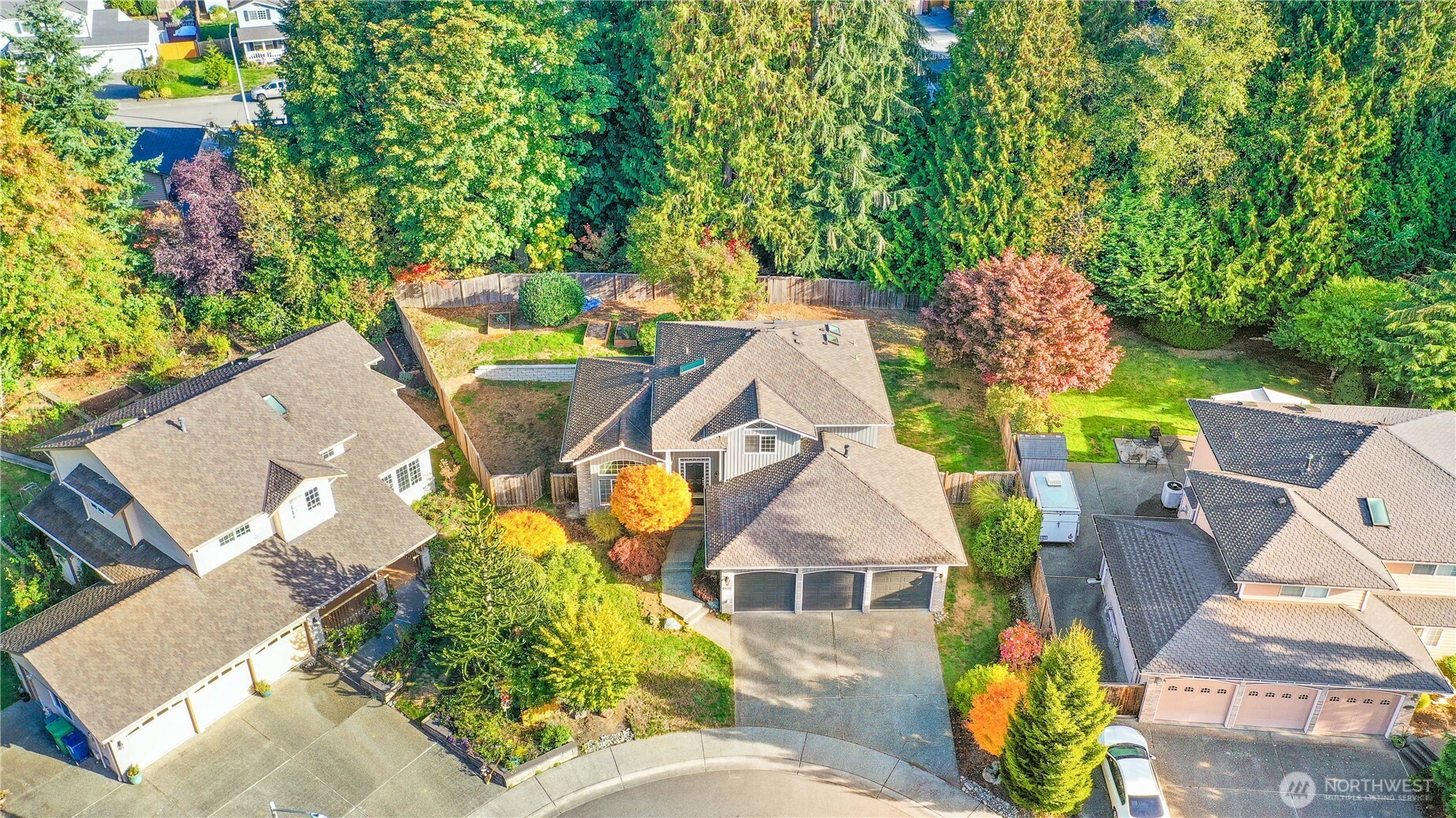 6405 154th Street Southeast Snohomish, WA 98296 - Photo 36 of 39 an aerial view of a house with swimming pool garden and patio