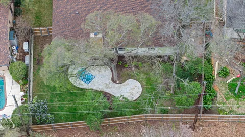 an aerial view of a house
