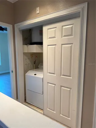 an empty room that has a bathroom
