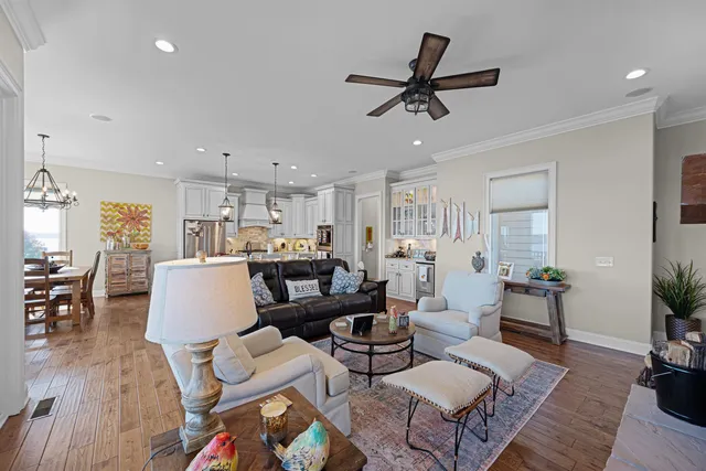 a living room with furniture