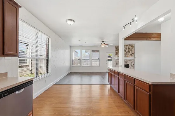 a view of gallery with windows