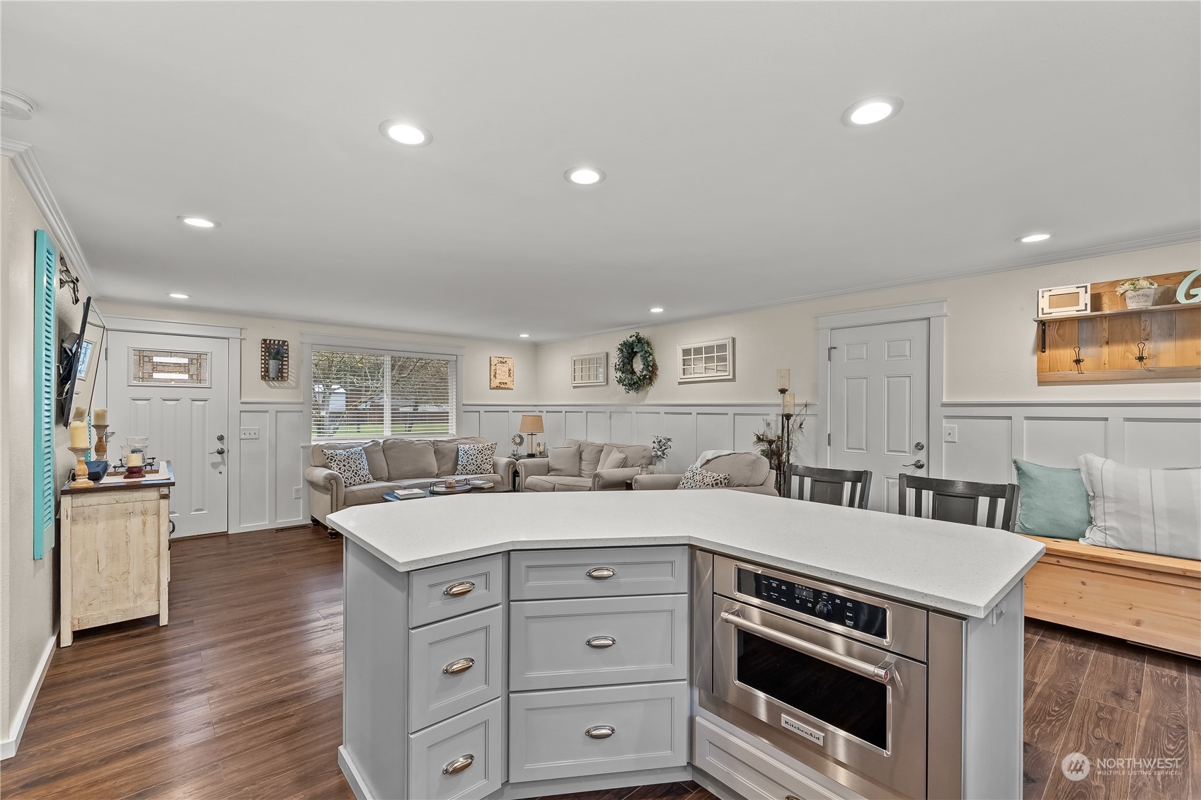 3529 Eagle Drive Northeast Olympia, WA 98516 - Photo 6 of 29 a kitchen with a stove a sink and a refrigerator