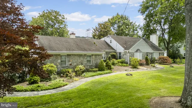 a couple of potted plants in front of door