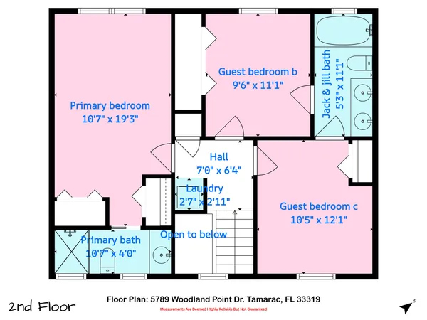 $3,250 | 5789 Woodland Point Drive, Tamarac, FL 33319