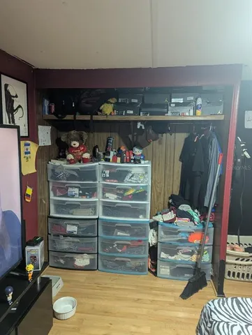 a room with storage and utility room