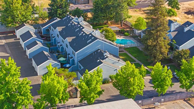 an aerial view of a house