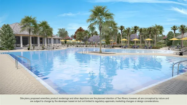 a view of a swimming pool with chairs