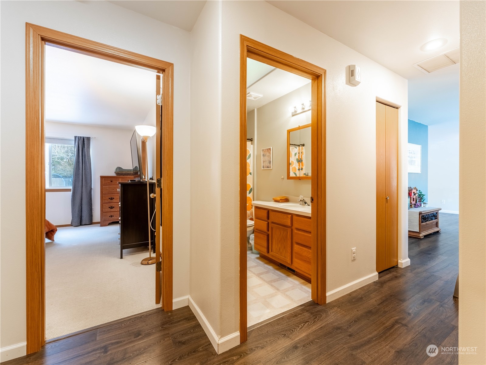 14918 Burkey Street Entiat, WA 98822 - Photo 30 of 39 a view of a hallway with wooden floor and closet