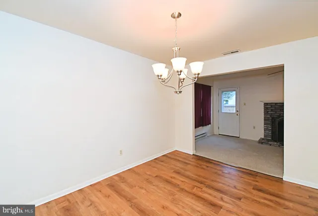 a view of a chandelier in a room