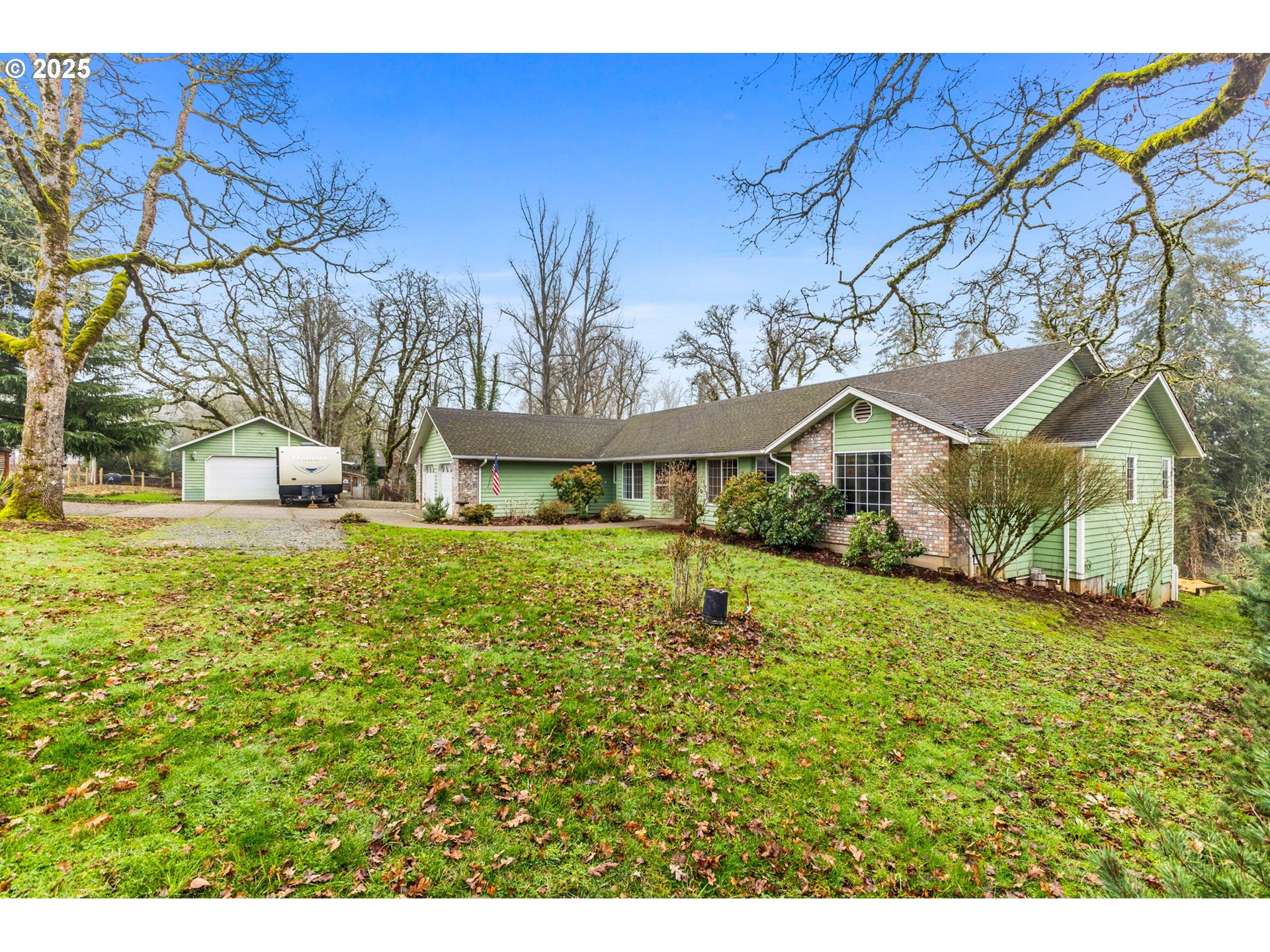 a house view with a garden space