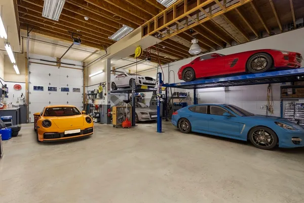 a car parked in garage