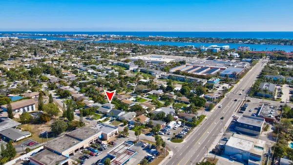 an aerial view of multiple house