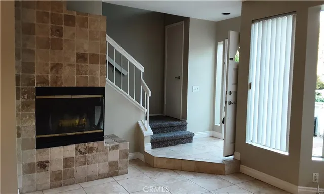 a view of an entryway with a door