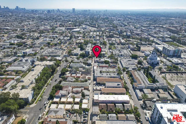 an aerial view of a city