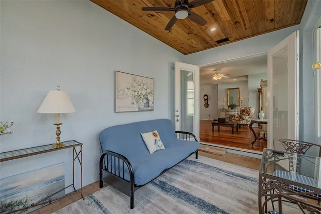 a living room with furniture