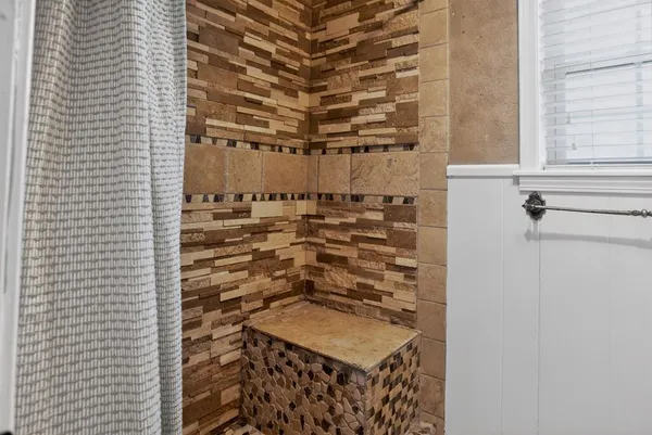 a bathroom with a shower