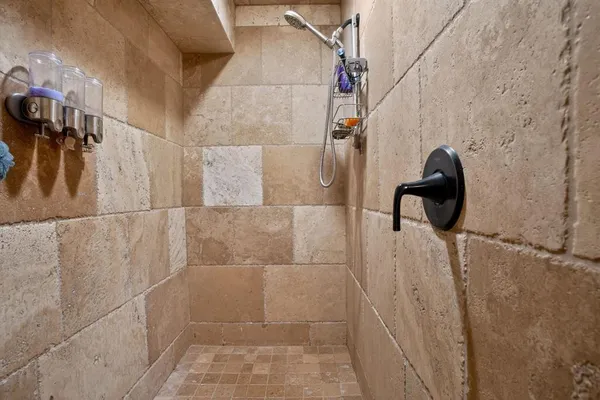 a bathroom with a shower